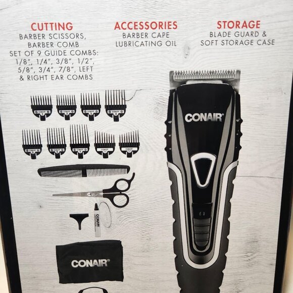 NEW Conair Barber Shop Professional Hair Clippers Cutting Kit Trimmer 20 Piece T - Picture 1 of 16